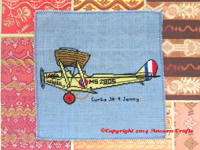 world war 1 era airplane cross stitch pattern needlepoint pattern curtis jn-4 jenny