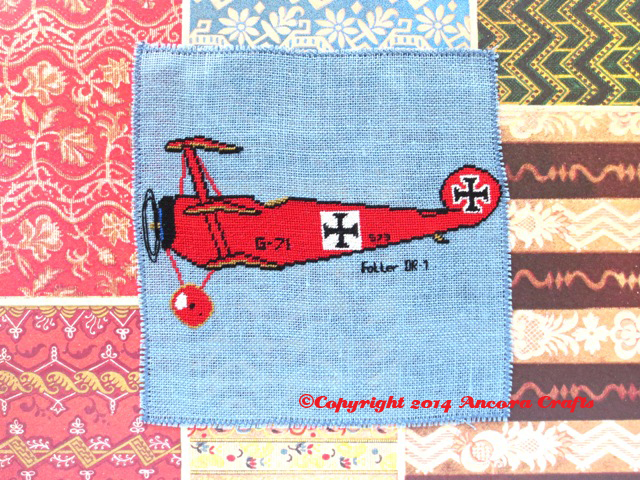world war 1 era airplane cross stitch pattern needlepoint pattern fokker dr-1