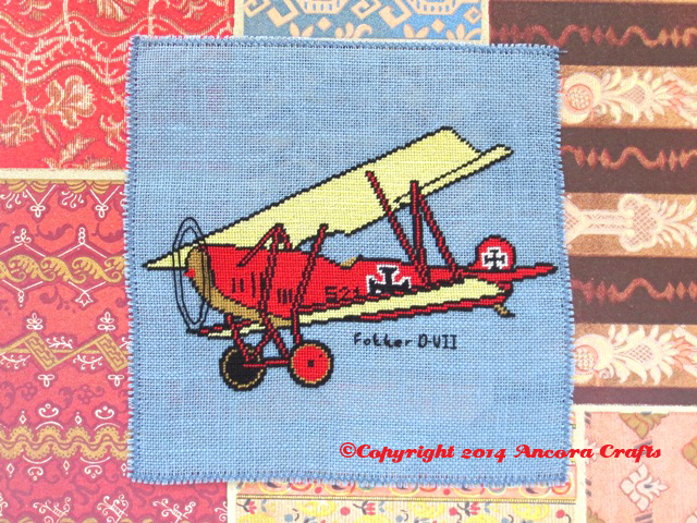 world war 1 era airplane cross stitch pattern needlepoint pattern fokker d-vii