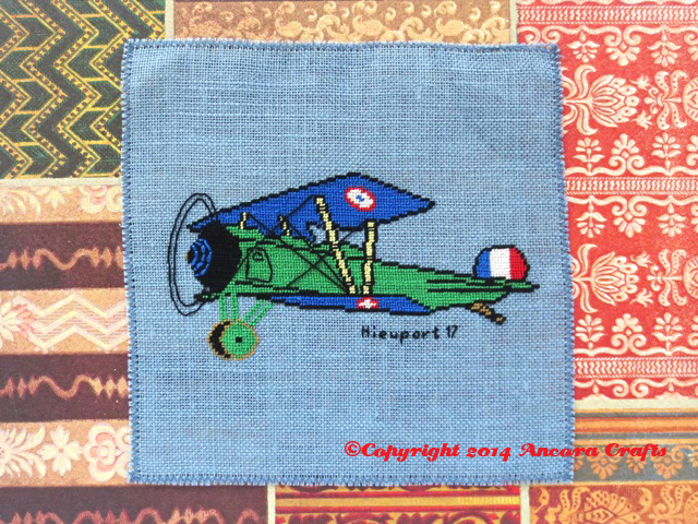 world war 1 era airplane cross stitch pattern needlepoint pattern nieuport 17