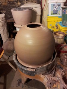 ACrafty Interview - Chris Tedin pottery tall vase in progress