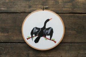 ACrafty Interview - whatnomints - anhinga bird embroidery 