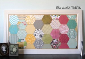 hexagon crafts - scrapbook paper wall art by itsalwaysautumn