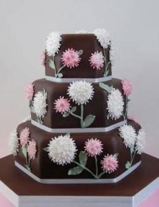 hexagon crafts part 4 - hexagon chocolate wedding cake with flowers