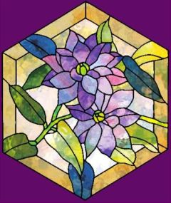 hexagon crafts part 3 - clematis stained glass