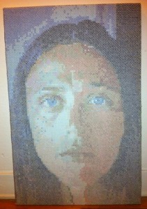 acrafty interview - schinderman - portait of mother as a young woman large scale cross stitch