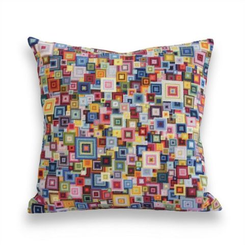 acrafty interview - cresus-parpi - shikaku colorful squares needlepoint cushion