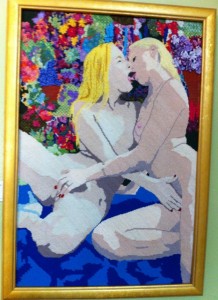 acrafty interview - schinderman - lesbian scene needlepoint