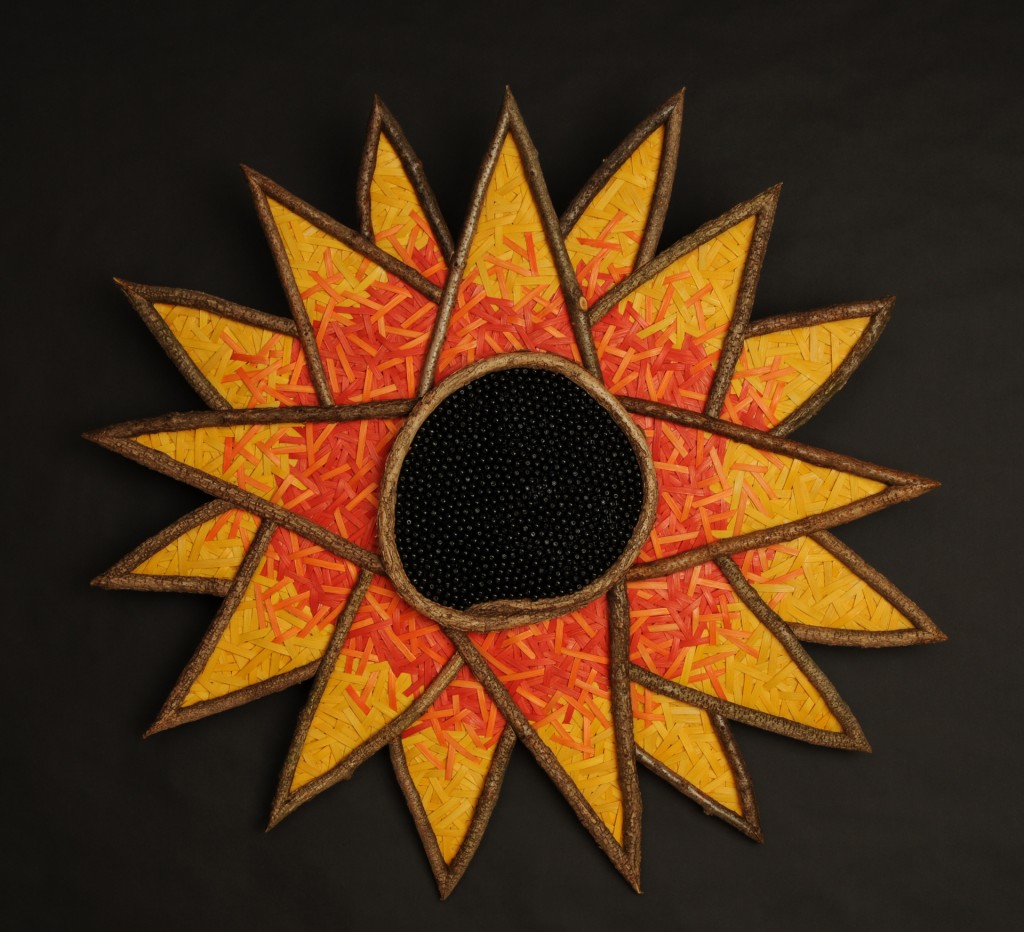 acrafty interview - tinas baskets sunshine sunflower woven wall hanging