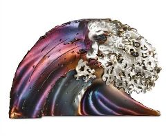healthy water themed crafts part 2 - colorful metal wave wall art