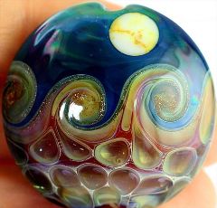 healthy water crafts - lampwork bead with wave pattern