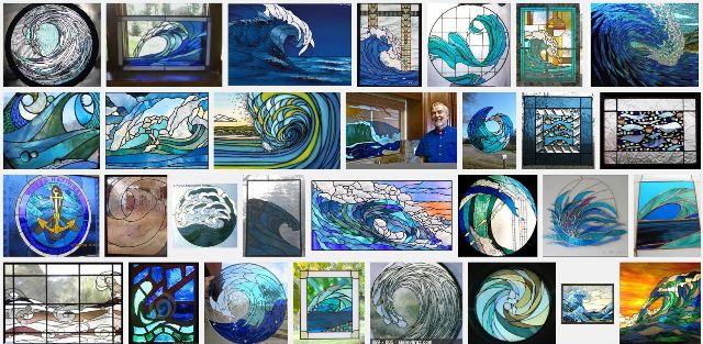 healthy water themed crafts part 2 - google result on stained glass wave