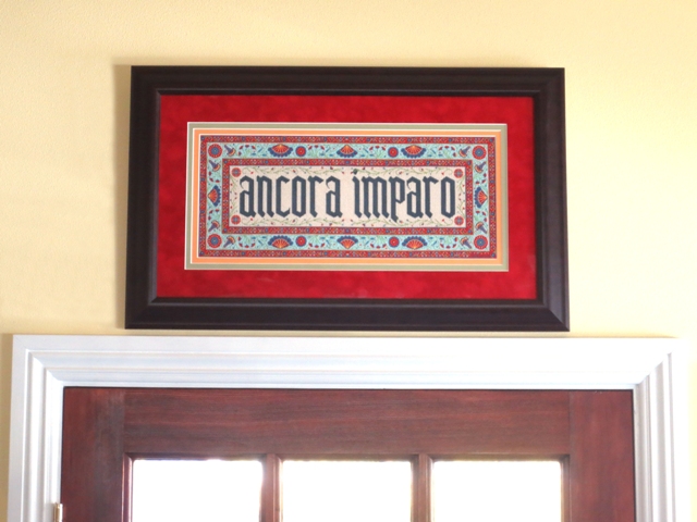 ancora imparo needlepoint hanging