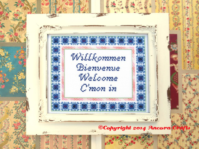 blazing saddles cross stitch pattern willkommen bienvenue welcome c'mon in