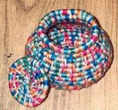 variegated floss projects part 5 - variegated thread coiled basket