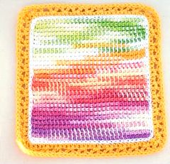 variegated floss projects part 5 - crochet potholder watercolor