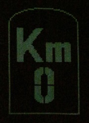 DMC glow in the dark floss E940 - KM0 glow in the dark street sign cross stitch in the dark