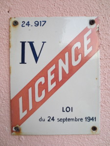 french liquor license cross stitch pattern original sign