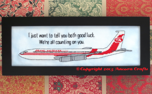 airplane movie cross stitch project