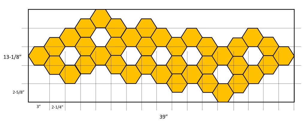 hexagon table runner project dimensions