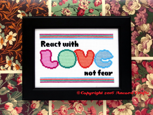 react with love cross stitch pattern