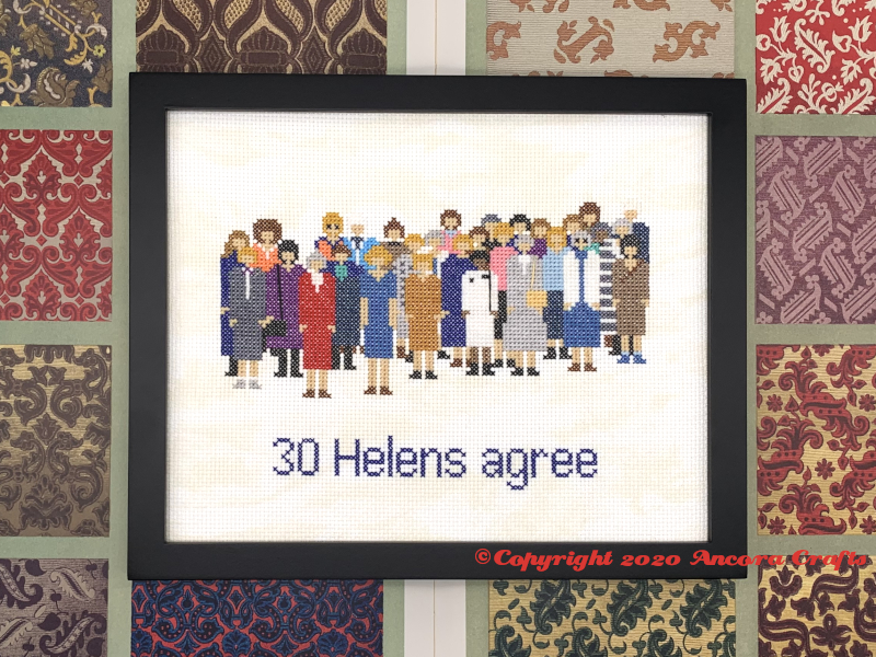 30 helens agree cross stitch pattern kids in the hall