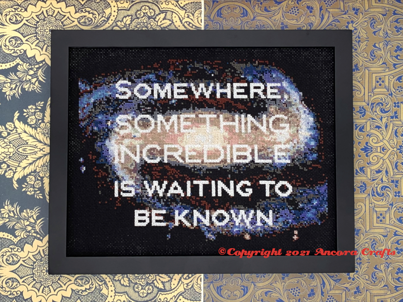 carl sagan cross stitch project somewhere something incredible is waiting to be known galaxy glow in the dark