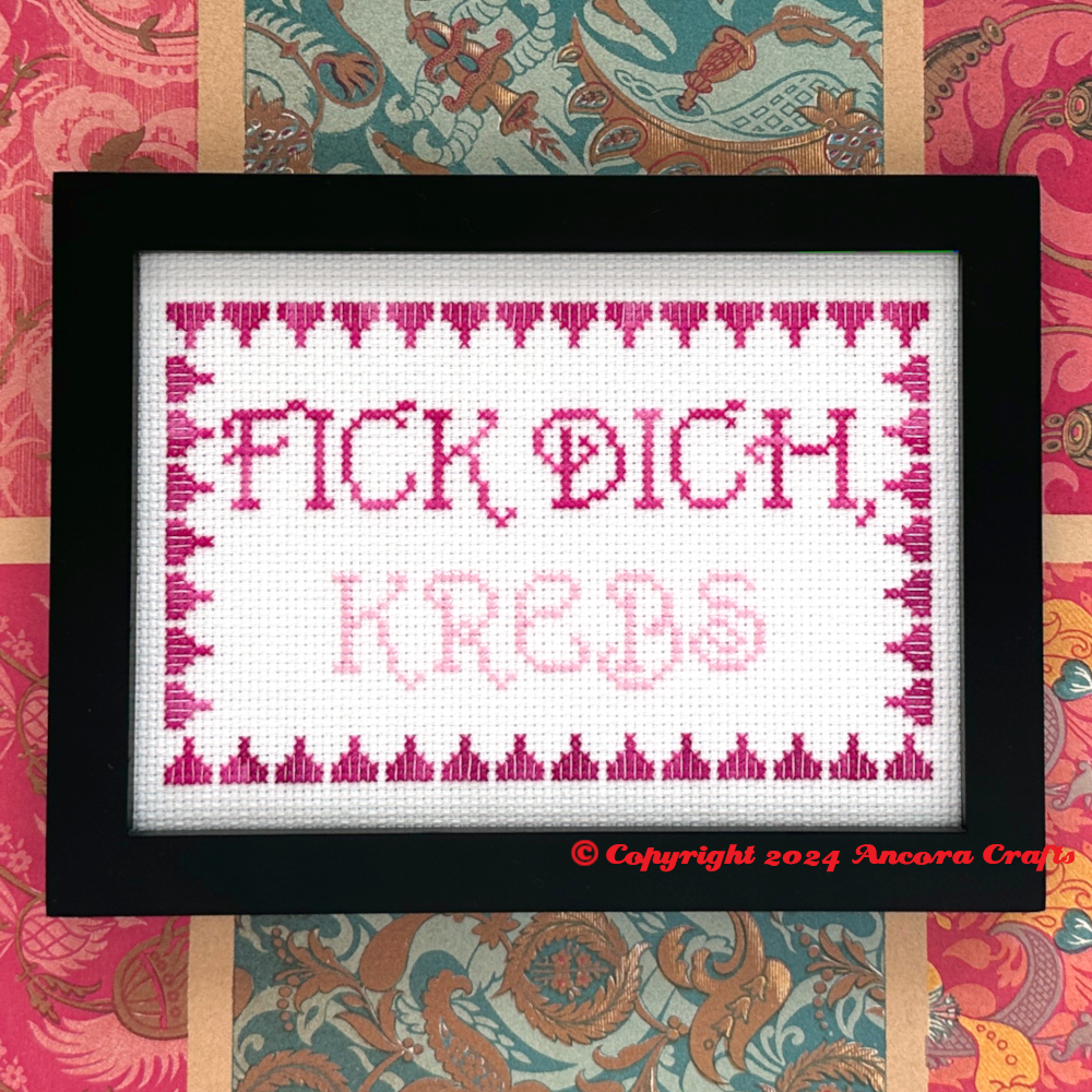 fuck cancer in german cross stitch pattern fick dich krebs