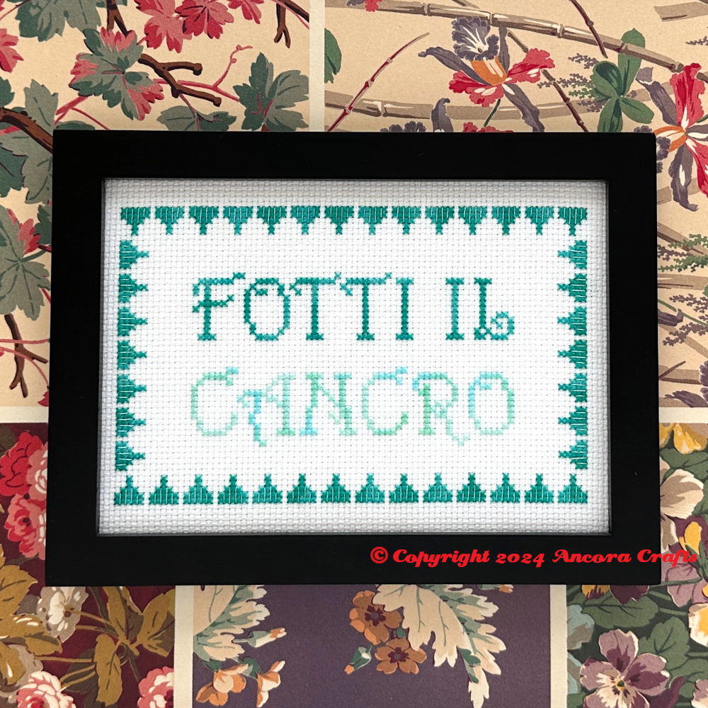 fuck cancer in italian cross stitch pattern fotti il cancro