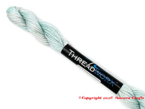 ThreadworX 10185 Variegated Embroidery Floss Arctic Breeze is light shades of glacial blue