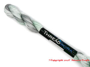 ThreadworX 10195 Variegated Embroidery Floss Silver Surf is light greenish blues and grays