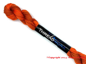 ThreadworX 10348 Pumpkin Spice variegated embroidery floss is a rich mix of burnt oranges and rusty browns