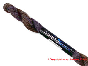 ThreadworX 11214 - Green Iron variegated embroidery floss is a mix of very dark hunter green and gray
