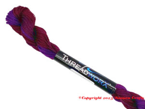 ThreadworX 11586 - Red Violet variegated embroidery floss is a mix of deep dark purple and slightly reddish purple