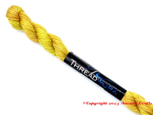 ThreadworX 11631 - Brass Hardware variegated embroidery floss is a lovely mix of medium golden to slightly greenish yellows