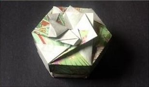 hexagon crafts - hexagon origami box with lid
