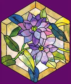 hexagon crafts - clematis stained glass