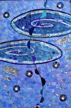 healthy water themed crafts - water mosaic tile piece by lauren true