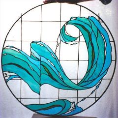 healthy water themed crafts part 2 - modern stained glass wave by atmospheric glass