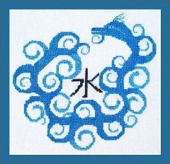 healthy water crafts - water dragon cross stitch pattern
