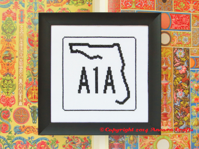 florida state highway a1a cross stitch project