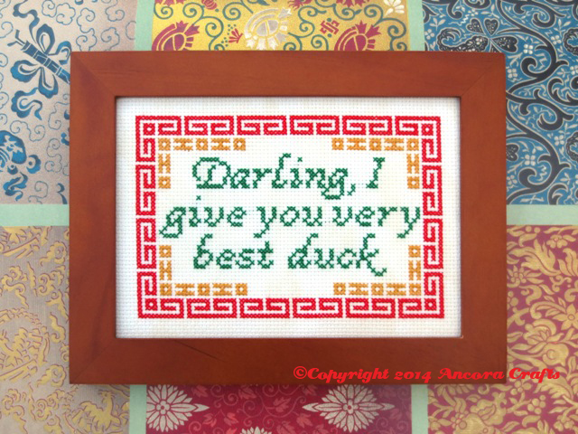 james bond cross stitch pattern quote darling I give you very best duck