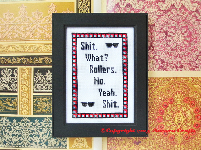 blues brothers cross stitch pattern shit. what. rollers. no. yeah. shit