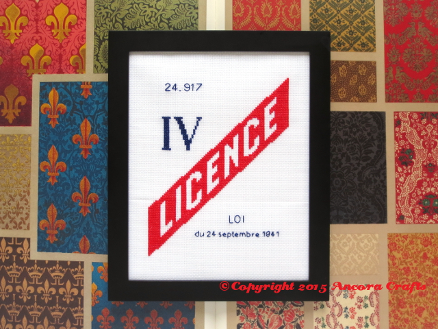 french liquor license cross stitch pattern