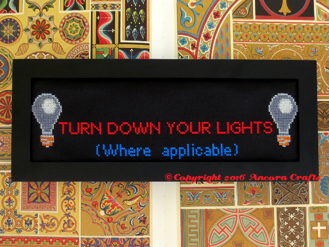 mst3k turn down your lights cross stitch pattern
