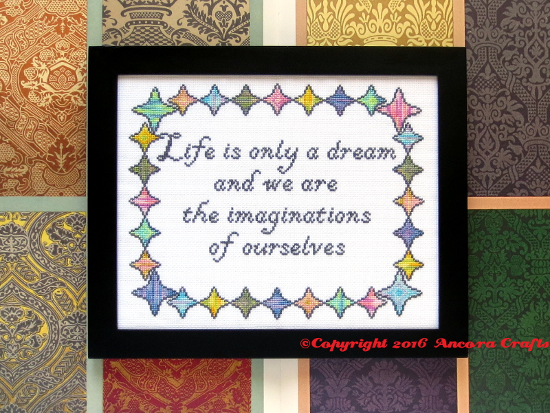 bill hicks cross stitch life is only a dream and we are the imaginations of ourselves