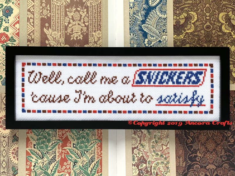 snickers cross stitch pattern inspired by saturday night live sketch