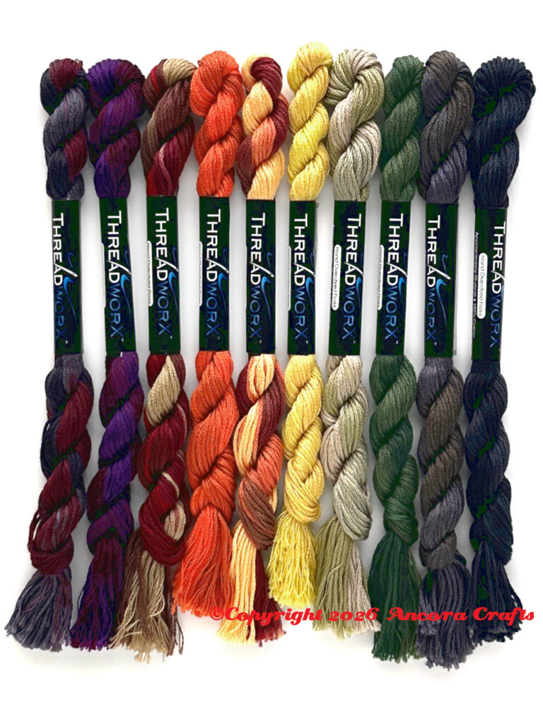 This Halloween ThreadworX collection has just been added to my shop, perfect for all your spooky creations. Includes grays, reds, purples, oranges, greens, and browns